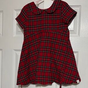 SweetHoney Red Plaid Kids Casual Dress